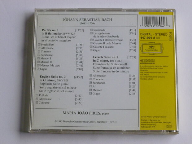 Bach - Partita 1, English Suite 3 & French Suite 2 / Maria Joao Pires