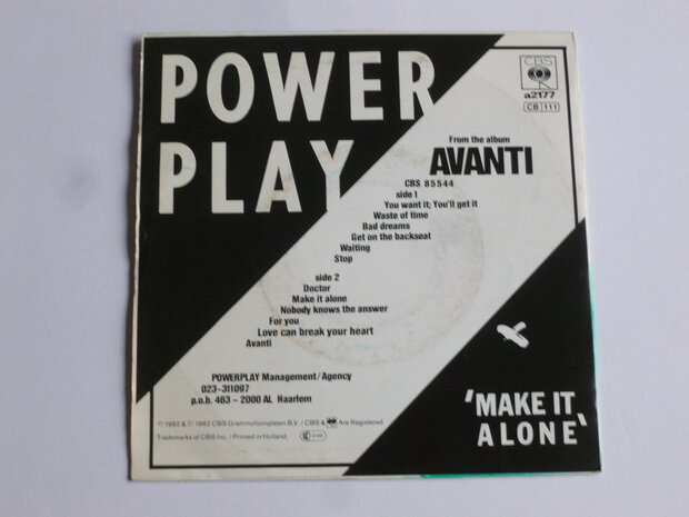Power Play - Make it alone (vinyl single)