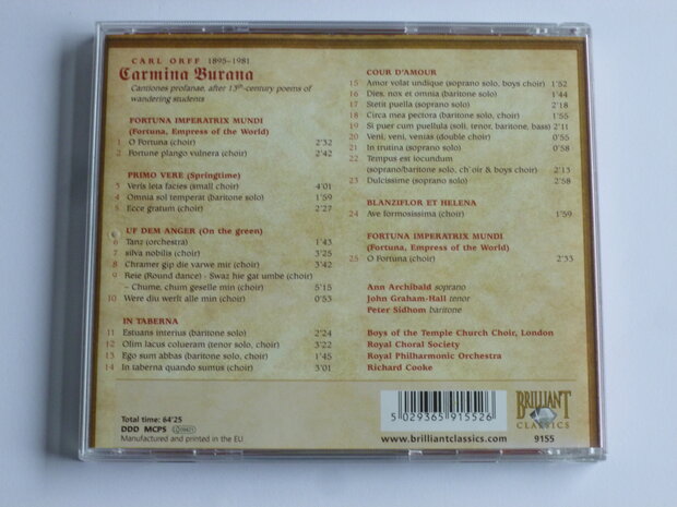 Orff - Carmina Burana / Richard Cooke