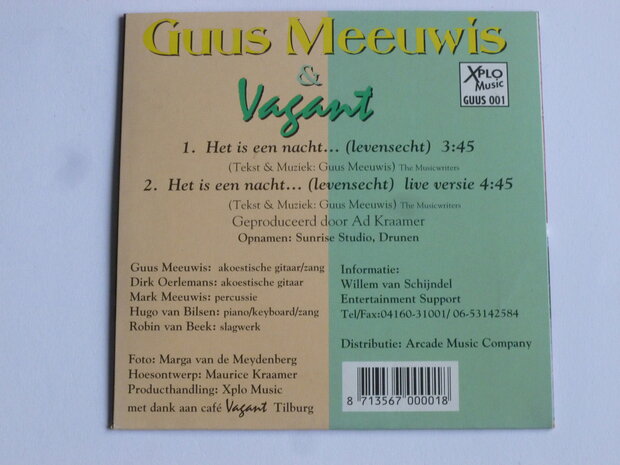 Guus Meeuwis & Vagant - Het is een nacht...(CD single)