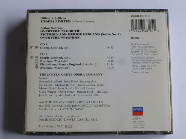 Gilbert & Sullivan - Utopia Limited (2 CD)