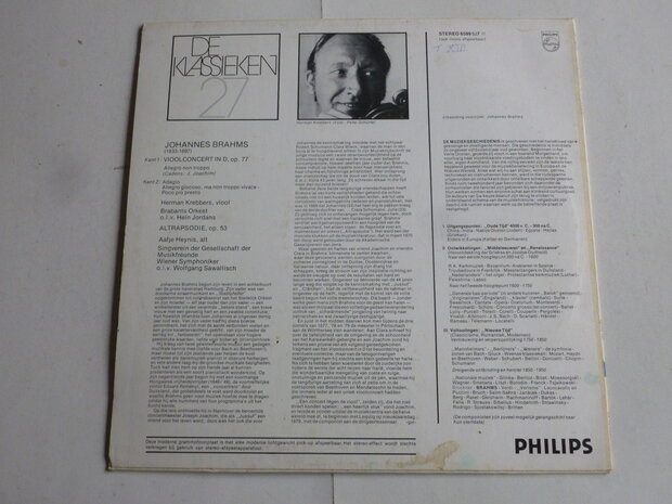 Brahms - vioolconcert / Herman Krebbers, Aafje Heynis (LP)