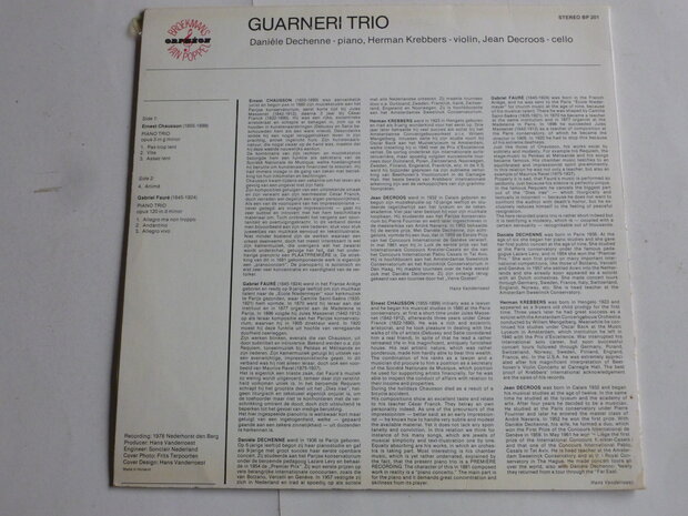 Guarneri Trio (Herman Krebbers)- Chausson, Faure (LP)