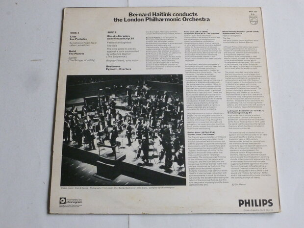 Bernard Haitink conducts the London Philh. Orchestra (LP)