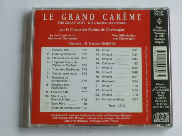 Le Grand Careme - Le Choeur des Moines de Chevetogne