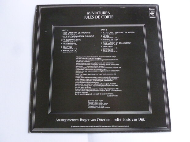 Jules de Corte - Miniaturen (LP)