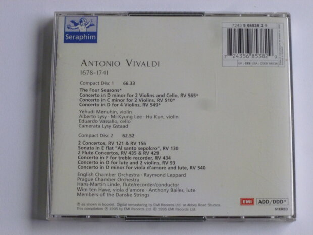 Vivaldi - The Four Seasons / Yehudi Menuhin, Hans-Martin Linde (2 CD) emi