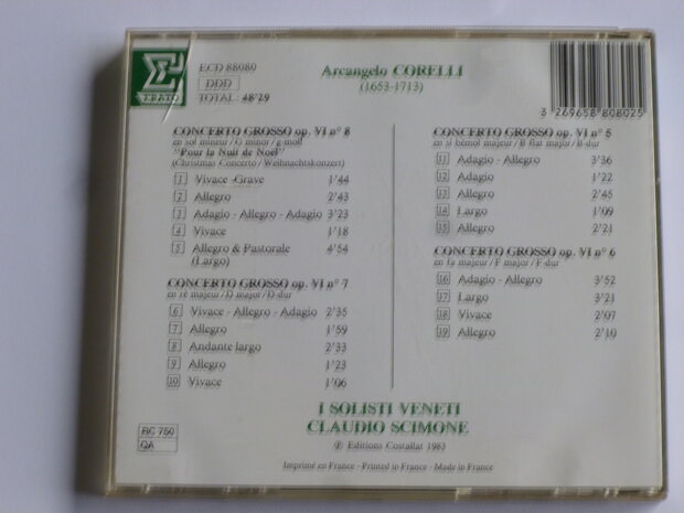 Corelli - Concerto Grosso,  pour la nuit de noël , I Solisti Veneti / Scimone
