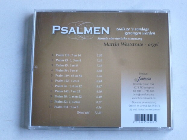 Psalmen zoals ze 's zondags gezongen worden - Martin Weststrate