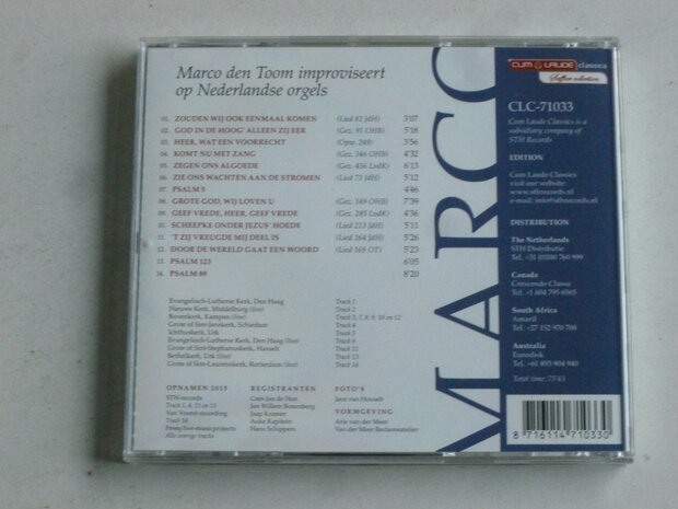 Marco den Toom improviseert op Nederlandse Orgels
