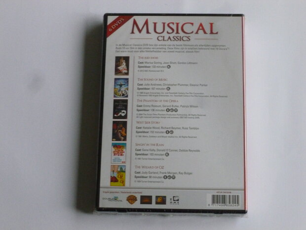Musical Classics - sound of music, west side story, red shoes, phantom of the opera, singing in the rain, wizard of oz (6 DVD) 