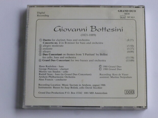 Giovanni Bottesini - Concerto's with double bass / Hans Roelofsen, van Staalen, Rudolf Senn