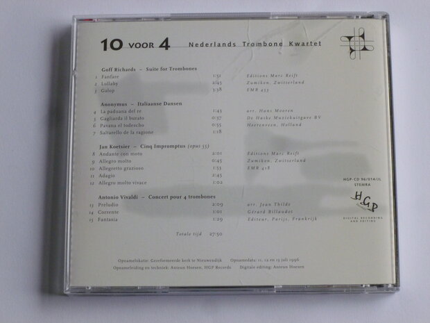 Nederlands Trombone Kwartet - Tien voor Vier