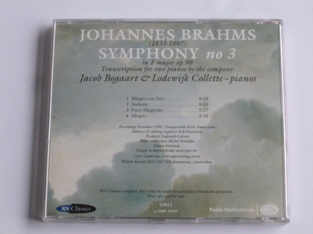 Brahms - Symphony no 3 / Jacob Bogaart & Lodewijk Collette