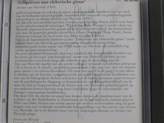 Jeroen van Merwijk - Zelfportret met elektrische gitaar (gesigneerd)