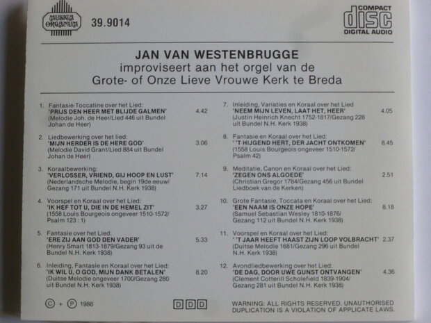 Jan van Westenbrugge improviseert  in de Grote Kerk van Breda