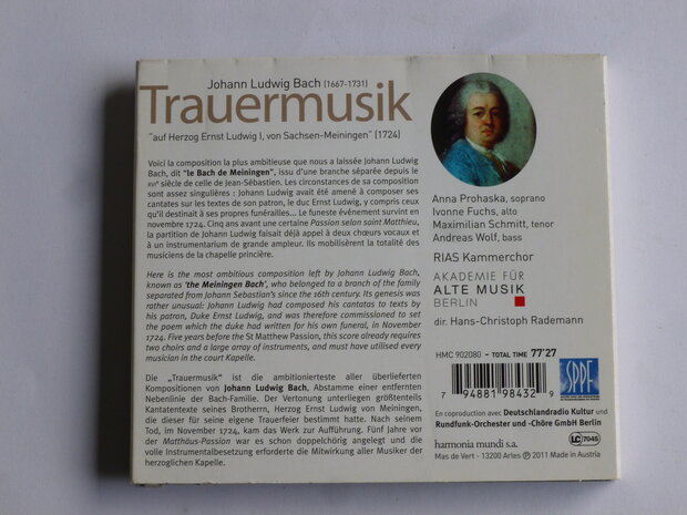 Johann Ludwig Bach - Trauermusik / Hans-Christoph Rademann