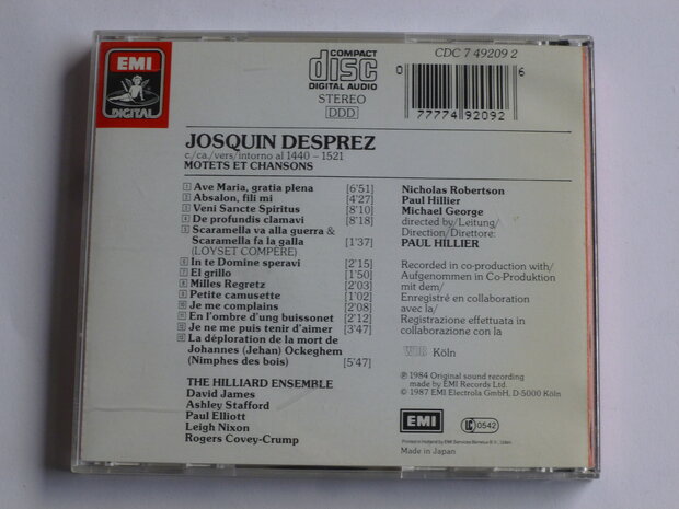 Josquin Desprez - Motets et Chansons / The Hilliard Ensemble