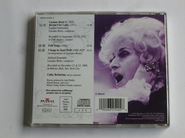Berio - Recital 1 for Cathy Folk Songs / Berberian, Berio