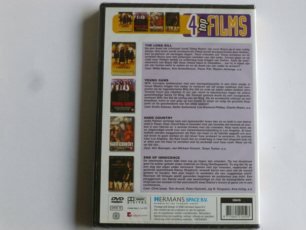 4 Top Films - Young guns, hard country, end of innocence, long kill (DVD) nieuw