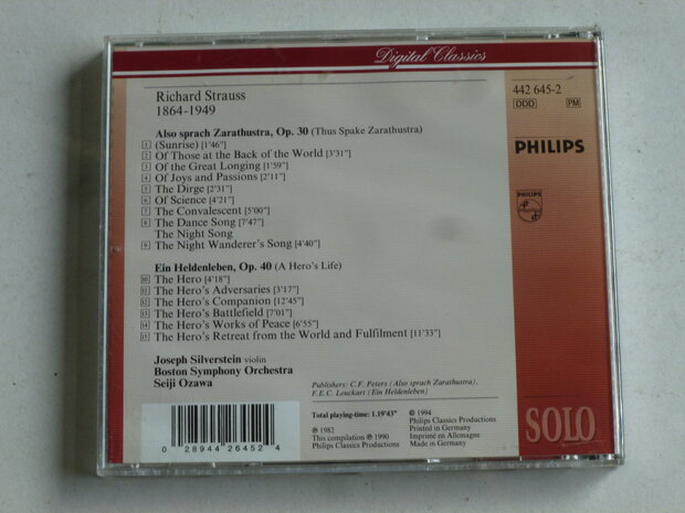 Richard Strauss - Zarathustra ,  A Hero's Life / Seiji Ozawa