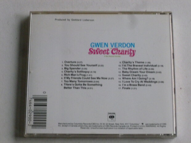 Sweet Charity - Original Broadway Cast / Gwen Verdon