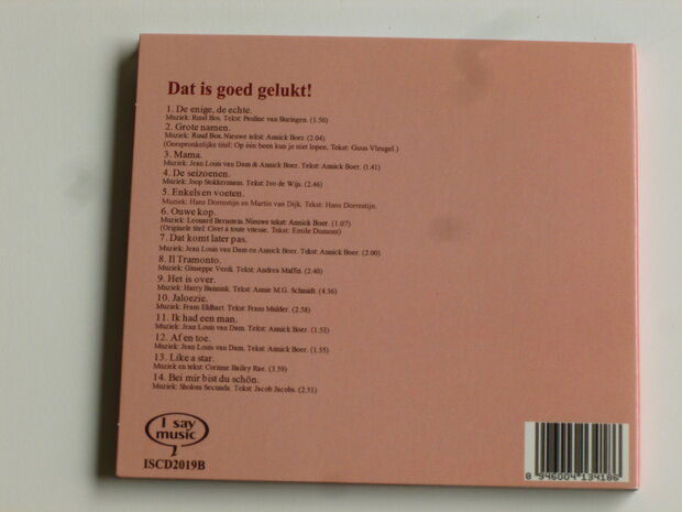 Annick Boer Dat is goed gelukt! / Jean Louis van Dam (digipack)