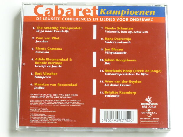 Cabaret Kampioenen - conferences en liedjes voor onderweg