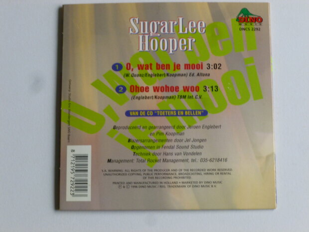 Sugar Lee Hooper - O, wat ben je mooi (CD Single)