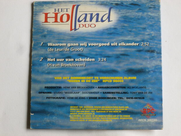 Het Holland Duo - Waarom gaan wij voorgoed uit elkander (CD Single)