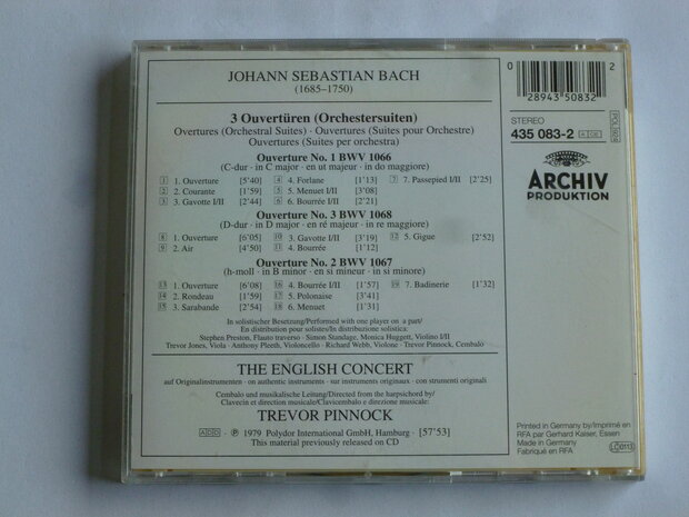 Bach - Ouvert&uuml;ren 1,2,3 / Trevor Pinnock