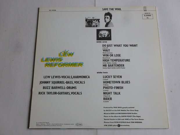 Lew Lewis Reformer - Save the Wail (Colour Vinyl) LP