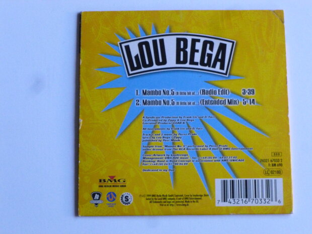 Lou Bega - Mambo no. 5 ( CD Single)