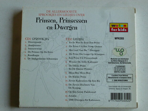 De Allermooiste Sprookjes en Liedjes over Prinsen, Prinsessen en Dwergen (2 CD)