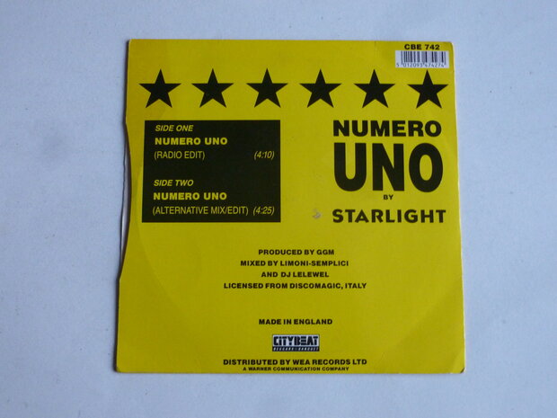 Starlight - Numero Uno (vinyl single)
