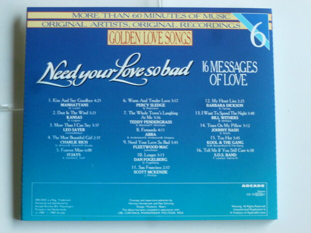 Golden Love Songs  vol. 6 - need your love so bad