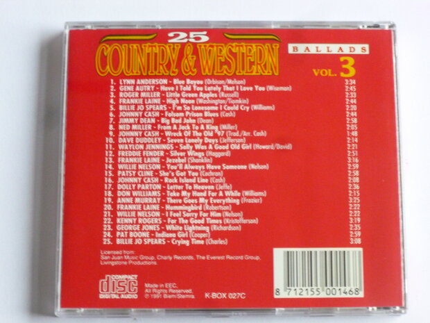 25 Country & Western Ballads - vol. 3
