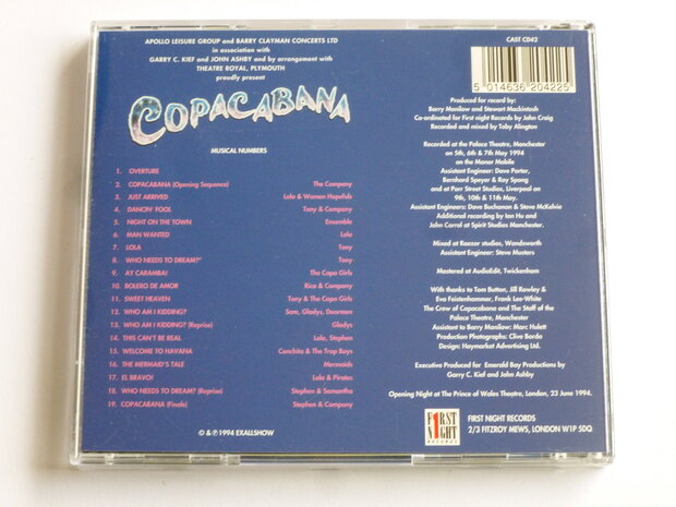 Barry Manilow's Copacabana - Original Cast Recording