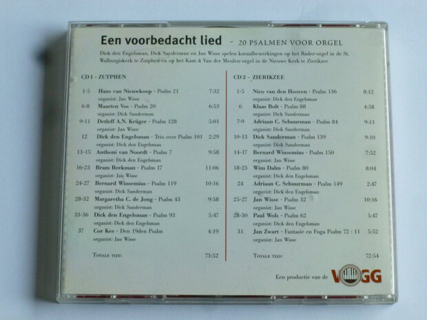 Een voorbedacht lied - 20 Psalmen voor Orgel / Dick den Engelsman, Sanderman (2 CD)