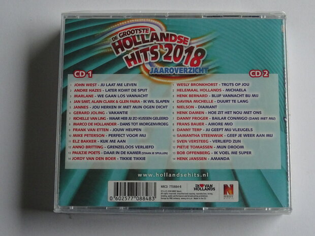 De Grootste Hollandse Hits 2018 Jaaroverzicht (2 CD) Nieuw