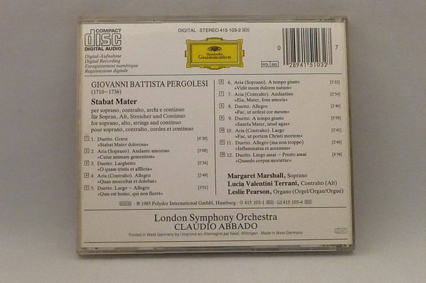 Pergolesi - Stabat Mater / Claudio Abbado