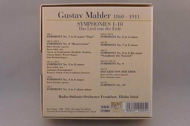 Mahler - Symphonies 15 CD Box Eliahu Inbal