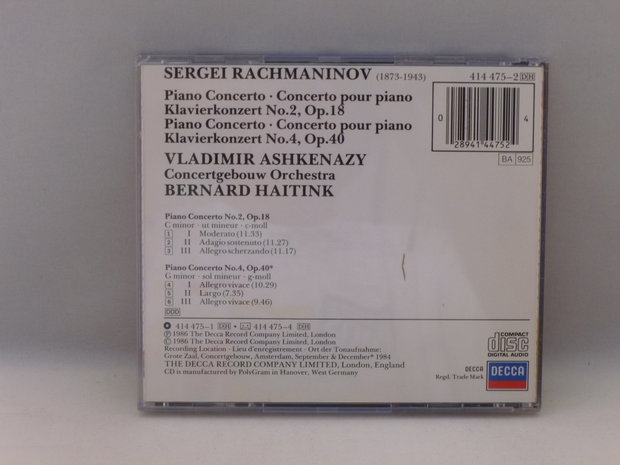 Rachmaninov - Piano Concerto 2 & 4 / Ashkenazy , Haitink
