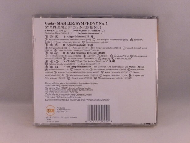 Mahler - Symphony no. 2 / Zubin Mehta