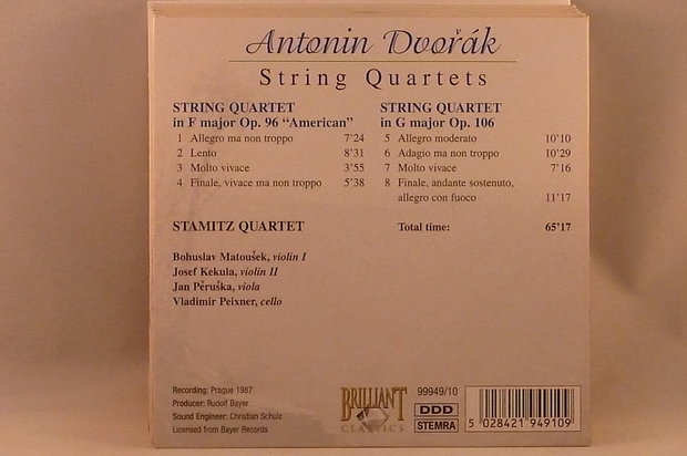 Dvorak - String Quartets / Stamitz Quartet (10 CD)