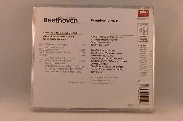 Beethoven - Symphonie nr. 9 / Kurt Masur