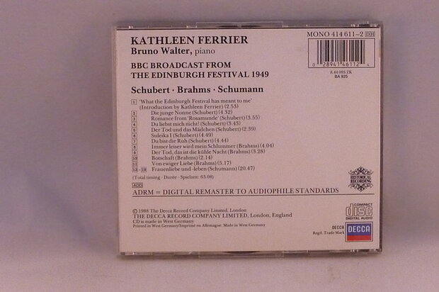 Kathleen Ferrier / Bruno  Walter