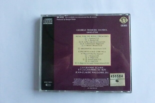 Handel - Music Royal Fireworks / Jean Claude Malgoire