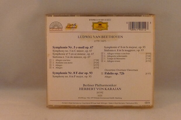 Ludwig van Beethoven - Symph. 5 & 8 / Herbert von Karajan