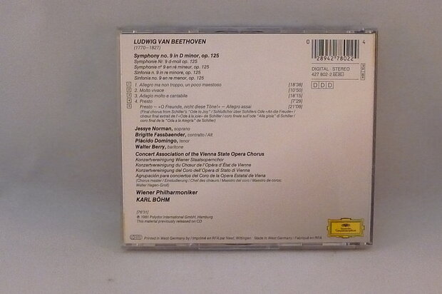 Beethoven - Symphonie nr. 9 / Böhm , Jessye Norman